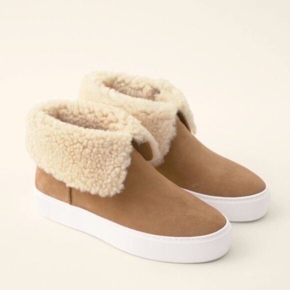 UGG Shoes - UGG Lynus High-Top Platform Sneaker Size 5 Boots in Cognac Tan Suede 1123692